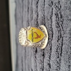 Vintage pewter thimble MICHIGAN